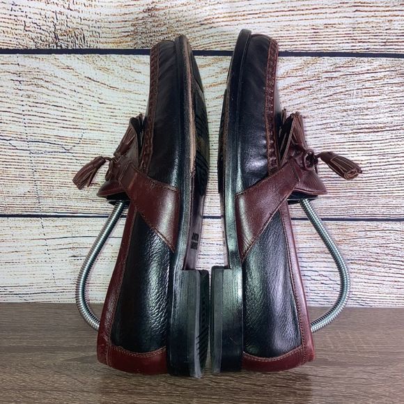 Mens Johnston & Murphy Aragon II Kiltie Tassel Black Smooth/Antique Mahogany 9.5 - Picture 8 of 11